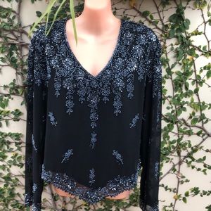 Beaded sequin blouse